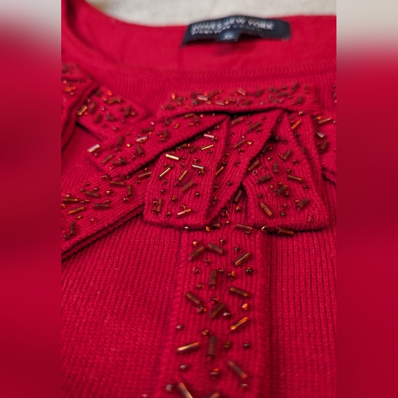 Jones New York red beaded top 3X - Picture 5 of 9